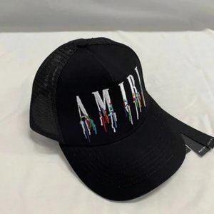 BRAND NEW AMIRI Black Multicolor Letter Black Hat
